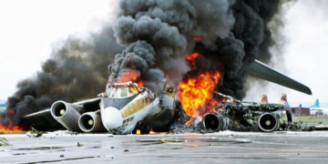A laptop caught fire on board a plane in Chicago
